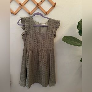 Roolee flutter sleeve eyelet dress